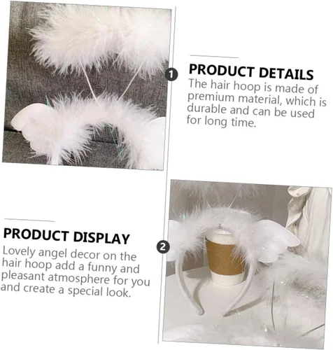 Miniatura 2 de OSALADI 3 Pcs Angel Headband Fabric Christmas Issue Card White Girl