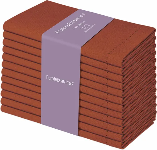 Miniatura 35 de PurpleEssences Juego de 6 servilletas de tela de vainica, 100% algodón, suaves, duraderas, lavables, ideales para bodas, Navidad, vacaciones