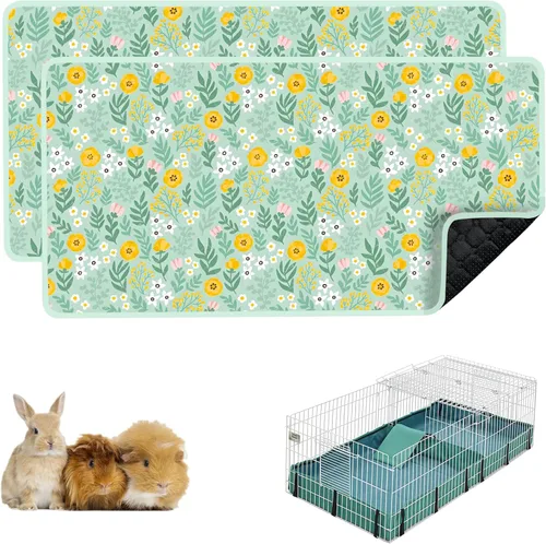 Miniatura 16 de Forro de Jaula para Cobayas, 150x79 cm 2 Pack Ropa Lavable para Cobayas, Impermeable Reutilizable y Antideslizante, Almohadilla Súper Absorbente Gris