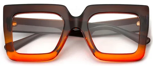 Miniatura 9 de Gafas de luz azul extragrandes para mujer, moda, gafas de computadora de lente cuadrada gruesa, sin receta, gafas negras, A1 negro
