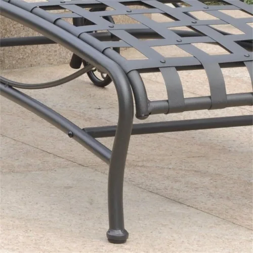 Miniatura 2 de Pemberly Row Tumbona contemporánea de hierro para patio, 73 x 26 x 15 pulgadas, acabado negro antiguo, marco con recubrimiento en polvo resistente a