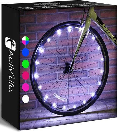 Miniatura 14 de Activ Life Luces LED para rueda de bicicleta con pilas incluidas. Obtén 100% más brillantes y visibles desde todos los ángulos para la máxima