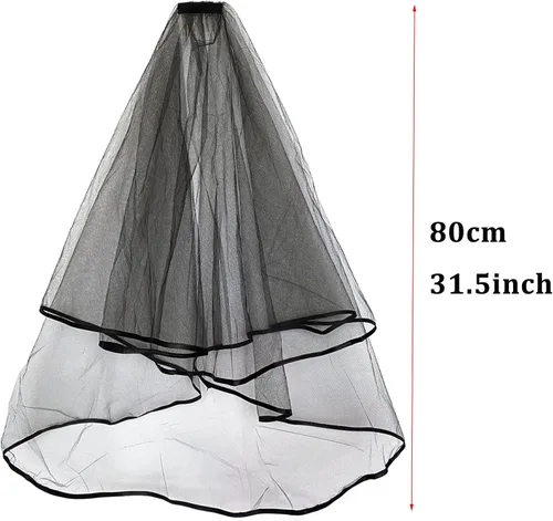 Miniatura 3 de Wedding Bridal Veils, Women Simple Tulle Cathedral Veils for Bachelorette Party and Wedding Hen Party W-V-1