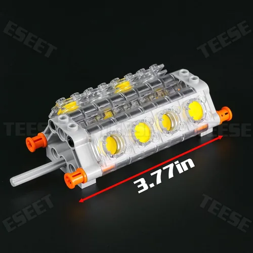 Miniatura 2 de TEESE 55pcs cigüeñal-motor-accesorios-kit con biela-cilindro- cabezal, compatible con piezas técnicas, para STEM-MOC-EV3-Proyecto-Bloques a granel