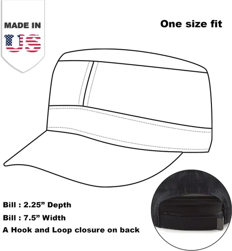 Miniatura 5 de The Hat Depot Gorras militares de sarga de algodón fabricado en Estados Unidos
