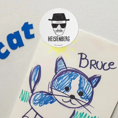 Miniatura 2 de Breaking Bad Classic Heisenberg - Juego de imanes circulares de vinilo para refrigerador