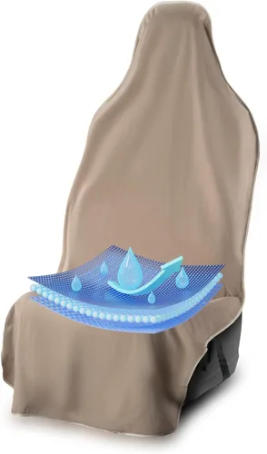 Miniatura 14 de UltraSport Protector de Asiento de Coche Impermeable con Toalla, Ajuste Universal, Protector de Asiento Delantero Antisudor y Antiolor, Secado