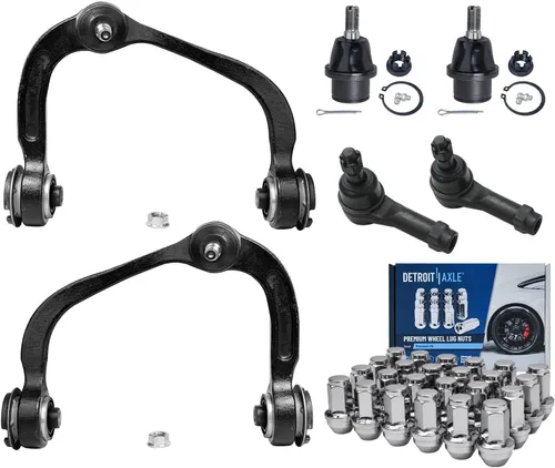 Miniatura 247 de Detroit Axle - Kit de brazos de control de extremo delantero de 8 piezas para Dodge Dakota 00-04, Durango 00-03, 4 brazos de control superior e