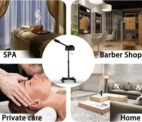 Miniatura 6 de Vaporizador facial LCD profesional para piel limpia, uso en el cuidado de la piel en el hogar, salón de belleza, spa con niebla caliente, función