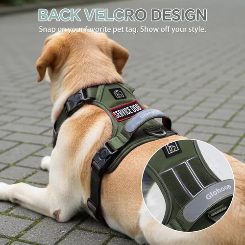 Miniatura 6 de Arnés táctico resistente para perros pequeños, arnés para perro sin tirones con asa y clip frontal, acolchado suave reflectante, panel de , chaleco