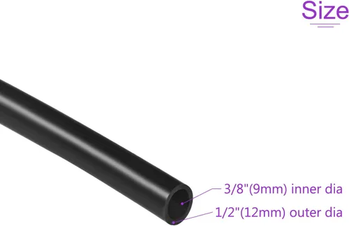 Miniatura 3 de DMiotech Tubo de silicona industrial negro de 3/8 "(9 mm) ID 1/2 "(12 mm) OD 6.6 pies tubo de silicona industrial negro para bomba de aire de agua