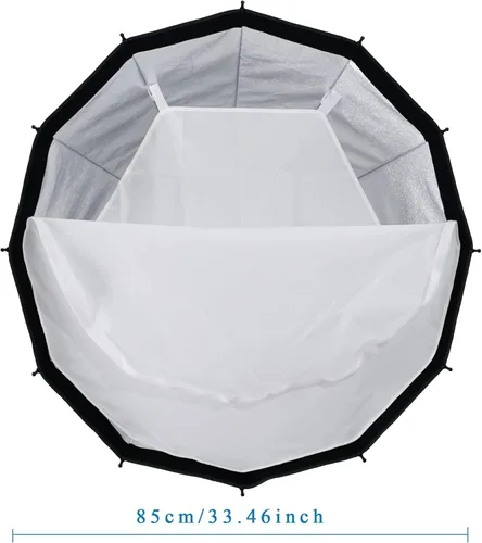 Miniatura 5 de WELLMAKING Caja de luz parabólica de 33.4 pulgadas de 16 quilates de instalación rápida y plegable, con difusores/rejilla de panal/bolsa, compatible
