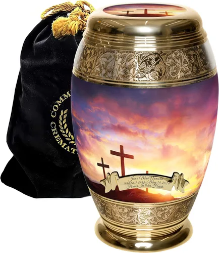 Miniatura 23 de Urna de cremación de cruz negra para cenizas hombre adulto – Urnas de cremación personalizadas para cenizas humanas, urnas decorativas para hombre