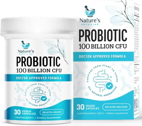 Nature's Physician Probióticos - 100 mil millones de UFC por cápsula - 16 cepas + prebióticos - El mejor suplemento probiótico para mujeres y