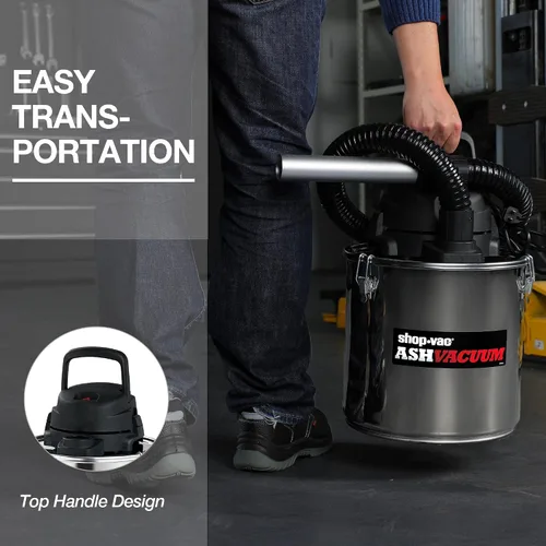 Miniatura 4 de Shop-Vac 4 Galones 2.0 HP Pico Aspirador de Cenizas, Aspirador de Cenizas de 7.0 Amperios con Filtro HEPA, Manguera y Accesorios para Chimeneas
