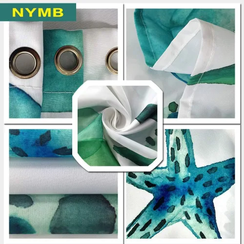 Miniatura 4 de NYMB Cortina de ducha de Navidad, bola de Navidad con ramas de pino con citas inspiradoras Trust in The Lord, cortina de baño de madera rústica