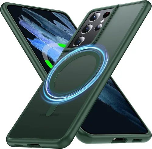 Miniatura 20 de [NO.1 - Funda magnética para Samsung Galaxy S21 con MagSafe [prueba de caídas de grado militar] [mate translúcido] [antihuellas] parachoques