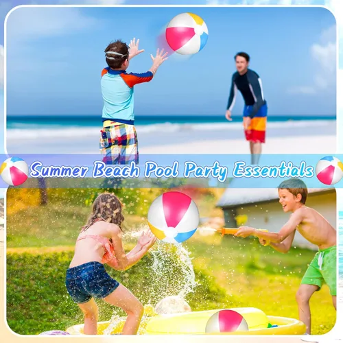 Miniatura 7 de Tatuo Pelotas de playa inflables de 12 pulgadas, 3 unidades, pelota de playa para piscina, pelotas flotantes para actividades al aire libre