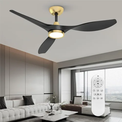Miniatura 12 de Roomratv Ventiladores de techo con luces y control remoto, motor CC reversible silencioso y silencioso, 6 velocidades, temporizadores, 3 CCT, uso