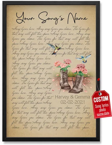 Miniatura 11 de H-DEWALL Póster personalizado de letras de canciones, regalos de cumpleaños para esposo para dormitorio, discos de vinilo, fotos, regalos para él