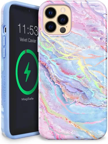 Miniatura 34 de VELVET CAVIAR Funda para iPhone 13 Pro Max, compatible con MagSafe, probada en caídas de 10 pies, con purpurina Galaxy Purpurina (Galaxy glitter)