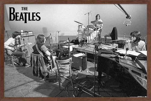 Miniatura 15 de The Beatles - Póster de pared de Let It Be Studio, 22.4 pulgadas de largo x 14.7 pulgadas de ancho, versión enmarcada de madera de granero