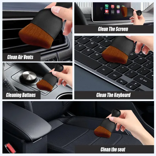 Miniatura 5 de HAOBO 2 cepillos de coche, cepillo de polvo para el interior del automóvil, cepillo de polvo para el interior del automóvil, accesorios