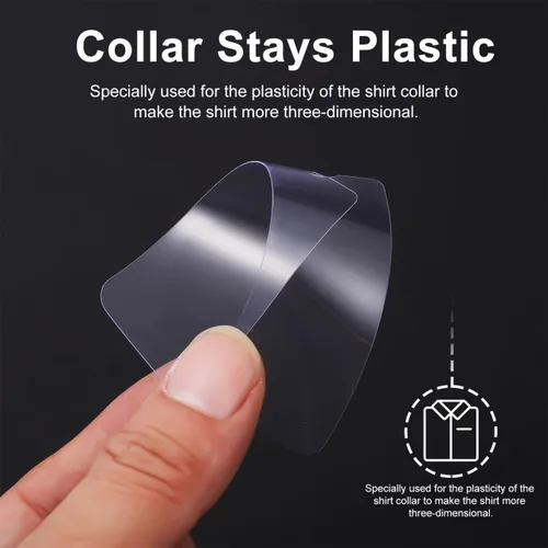 Miniatura 4 de COHEALI 100 soportes de cuello para hombre, camisas de vestir S, de plástico, para fijación y soporte, 4.52 x 0.98 x 0.11 pulgadas, prácticos