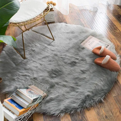 Miniatura 30 de Carvapet - Tapete suave de cuero sintético de oveja, lanudo y lujoso, grande (para decorar habitación), lado de la cama, dormitorio, sala de estar