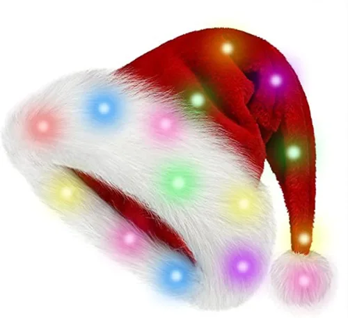 Miniatura 11 de Christmas Hat, Santa Hat for Adults/Kids/Baby Red Velvet Double Extra Thicken Unisex Xmas Hats for New Year Holiday Party