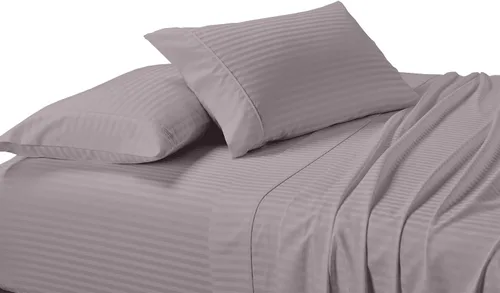 Miniatura 17 de sheetsnthings Juego de 2 fundas de almohada de 300 hilos, tamaño Queen, color negro a rayas