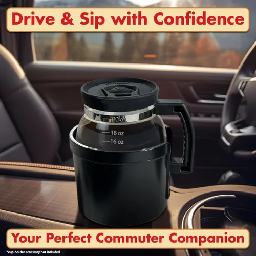 Miniatura 3 de Taza de café Cupa Joe – Taza de comedor de vidrio borosilicato de 20 onzas con tapa a prueba de derrames – Divertido regalo novedoso