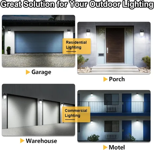 Miniatura 7 de HiBay Paquete de 2 luces LED de pared de 18 W, 5000 K 1980 LM eqv. 60-100 W HPS/HID, lámparas de exterior IP65 para porche, patio, casa, 100-277