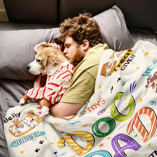 Miniatura 8 de Dog Dad Gifts for Men, for Dog Dad Blanket 50"x60", Dogs Lover Gift for Men, Birthday Ideas for Dogs Lover/Owners Soft Flannel Throw Blanket