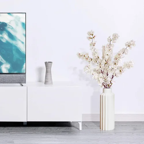 Miniatura 6 de MINYULUA Ramas artificiales de cerezo, flores de cerezo sintético de 39 pulgadas, arreglos de jarrón de flores falsas de seda para decoración