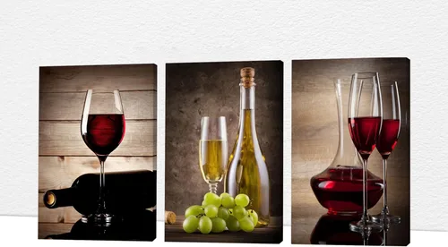 Miniatura 29 de Arte de pared de comedor y cocina, arte moderno para pared, cuadros para cocina y comedor, arte de pared de copas de vino tinto, arte de pared