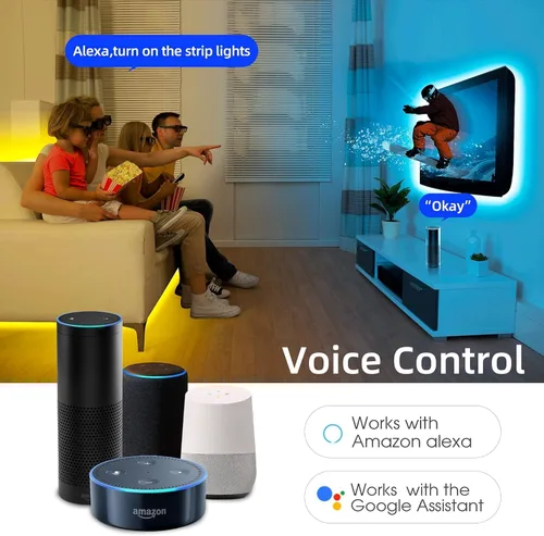 Miniatura 3 de GIDEALED Kit de tira de luces LED RGBW WiFi inteligente de 32.8 pies, compatible con Alexa Google Assitant, soporte de control de voz, a través