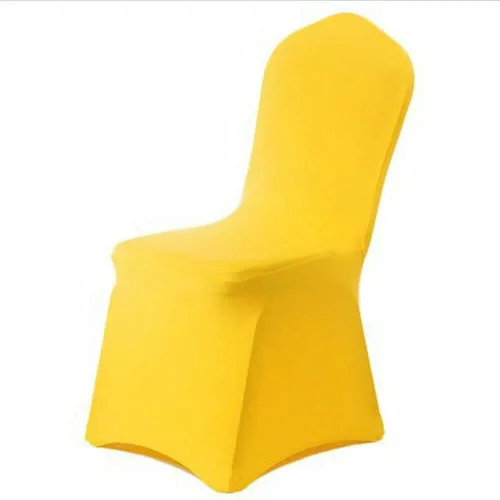Miniatura 9 de Funda para silla de color sólido, funda elástica de elastano, para banquete de boda, fiesta, banquete, hotel, comedor, color blanco