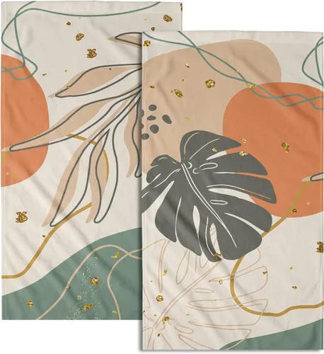 Miniatura 40 de Winter Trees - Juego de 2 toallas de mano de 28 x 14 pulgadas, diseño de árbol de pino de nieve, color beige, absorbente, de microfibra, para baño