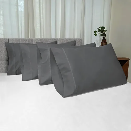 Miniatura 116 de Pizuna Juego de 2 fundas de almohada de 100 % algodón puro, tamaño estándar, color blanco, lujosas fundas de almohada de 400 hilos de satén