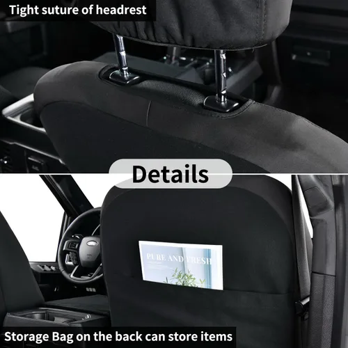 Miniatura 6 de Coverado Fundas de asiento delantero, protector de asiento de lona impermeable para cojines de asiento de automóvil para niños y perros, compatible