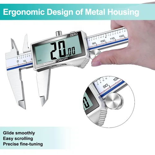 Miniatura 6 de Kynup Herramienta de medición de calibrador digital, calibrador de dial Vernier, micrómetro exterior digital, herramienta de bricolaje de calibre