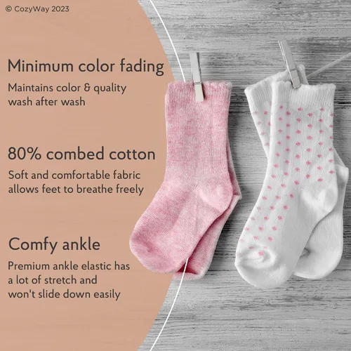 Miniatura 2 de CozyWay Non-Slip Baby and Toddler Ankle Socks with Grips - Low Cut Socks for Girls and Boys with Grippers