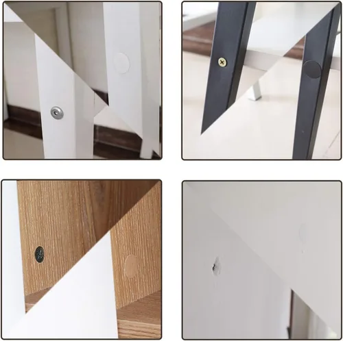 Miniatura 4 de Pegatinas autoadhesivas para agujeros de tornillo, tapas de cubierta de PVC, a prueba de polvo, para muebles de madera, 0.827 in, 2 hojas/108 Blanco