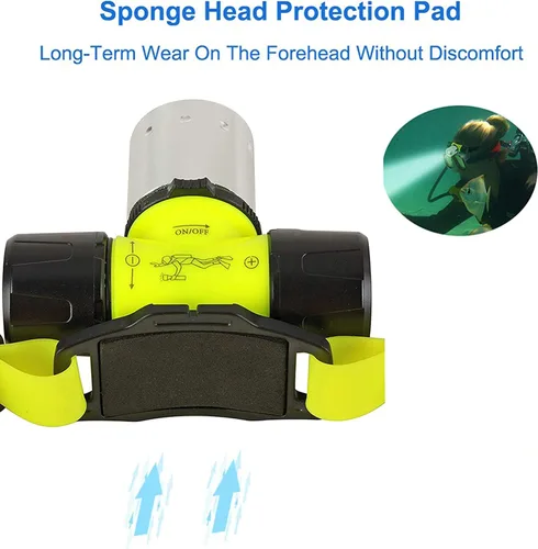Miniatura 3 de LUXNOVAQ Linterna subacuática para buceo, súper brillante, 1800 lúmenes, linterna de buceo LED, IPX8 impermeable, 3 modos, linterna de buceo