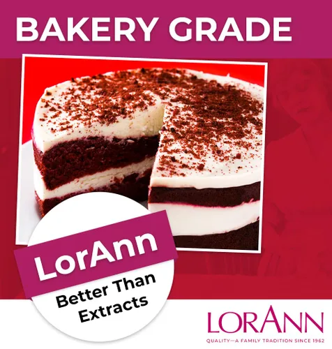 Miniatura 3 de LorAnn. Emulsión de Red Velvet para panadería, botella de 16 onzas.