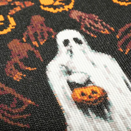 Miniatura 6 de Modern Merch Arte de diamantes de Halloween, monstruo aterrador y fantasma de puntos de diamante para adultos, kit de pintura de joyas artísticas