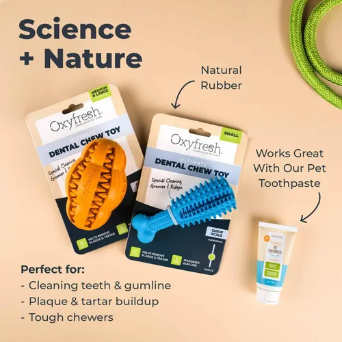 Miniatura 6 de Oxyfresh Juguete dental para masticar para perros, el mejor juguete de limpieza de dientes de perro, un simple juguete de mordida y cepillo que
