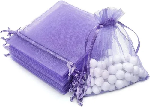Miniatura 7 de 100 bolsas de organza Akstore, 4 x 6 pulgadas, para boda, festival, fiesta, etc Dorado