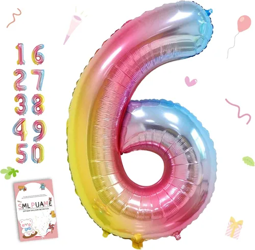Miniatura 209 de Globos de números de 40 pulgadas del 0 al 9 dorados grandes del número 0, globos digitales para suministros de decoración de celebración de fiesta